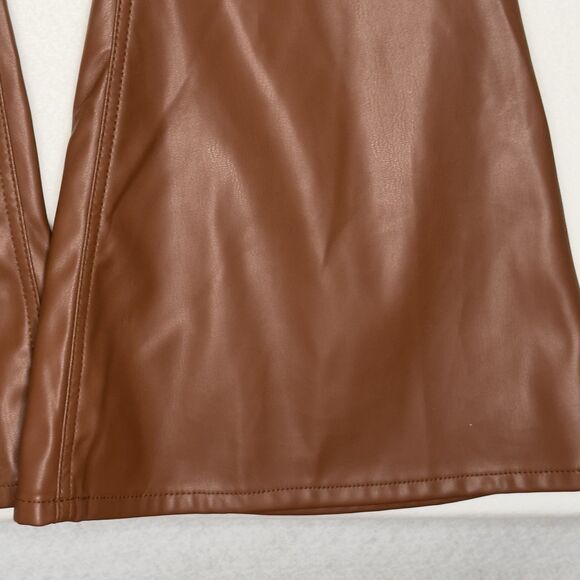 Rock & Roll Denim Pleather Brown Bargain Button Bell‎ Bottom Sz 27x32 Cowgirl - Picture 4 of 13